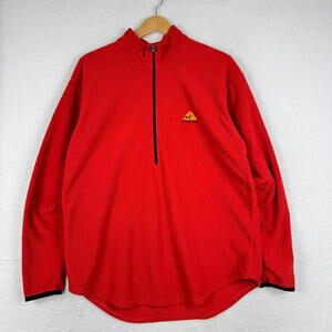 Y2K Nike ACG Mens XL Thermal Layer 2 Mens Red Fleece Sweater 1/2 Zip Pullover